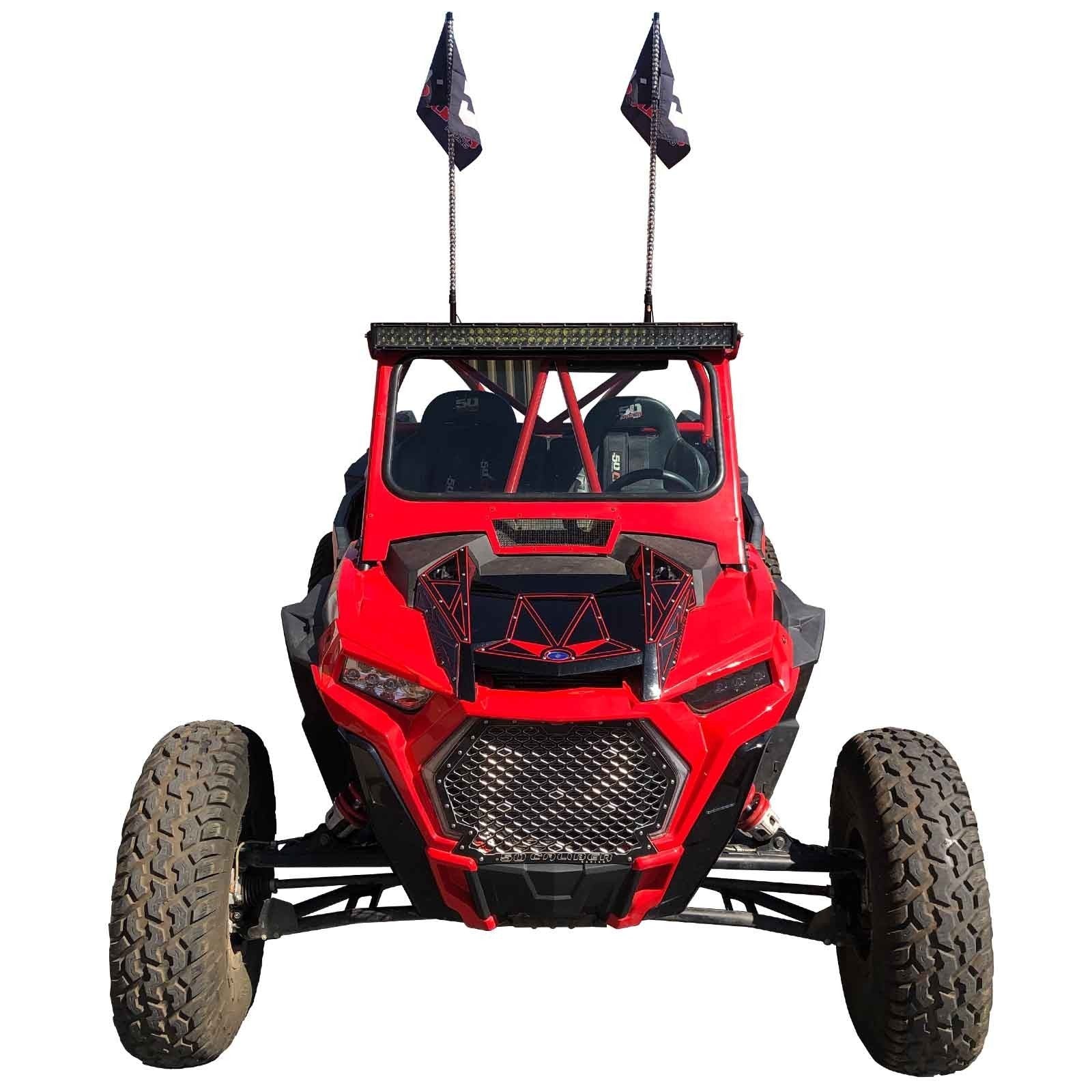 RZR XP Turbo S Hood Bling Red / Black Powdercoat