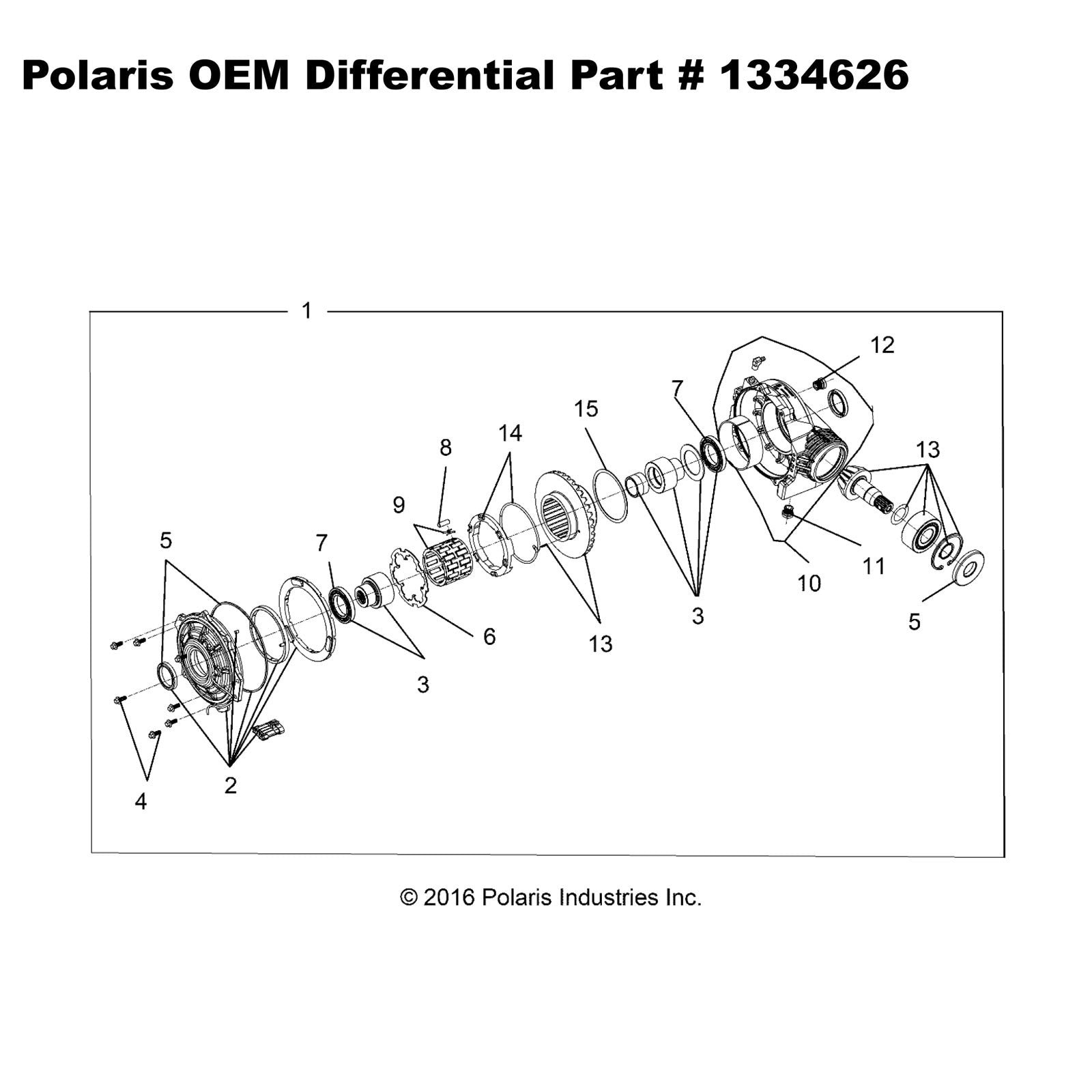 OEM Polaris Front Differential Part Number 1334626 - General XP 1000