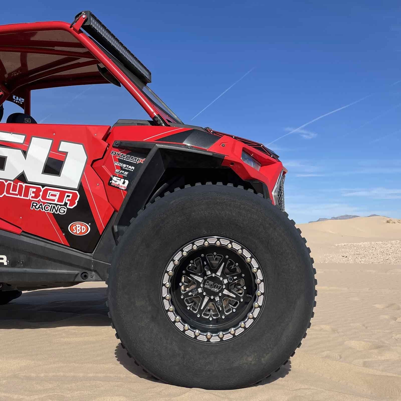 502 Billet Aluminum Beadlock wheel Mounted on a Polaris RZR Turbo S