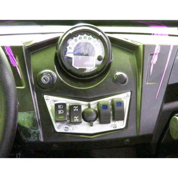 4 Switch Dash Panel Silver Blue Switches 2