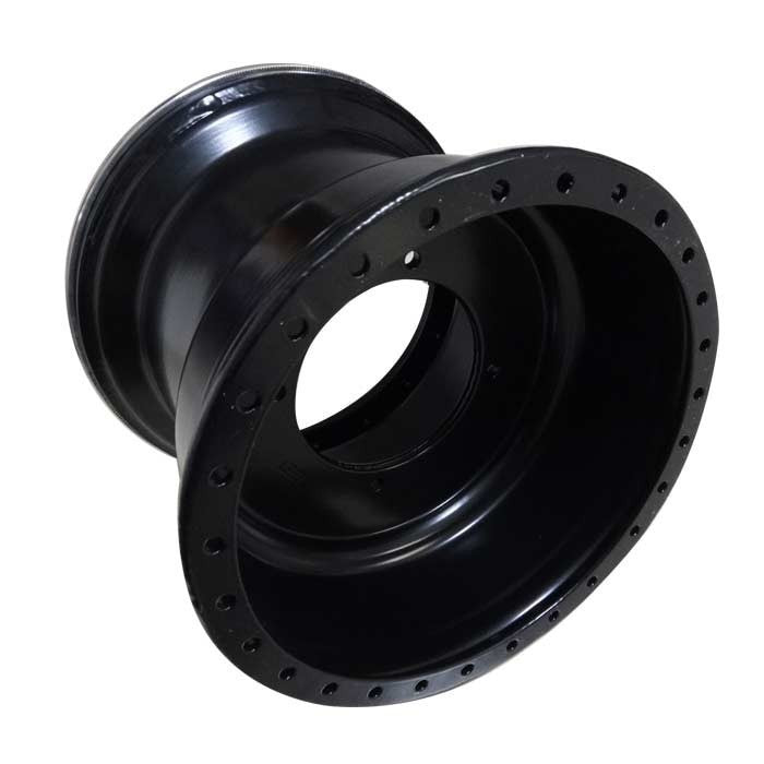 12x6 Beadlock wheel 4x156 .190 4/2 Black Powdercoat side view