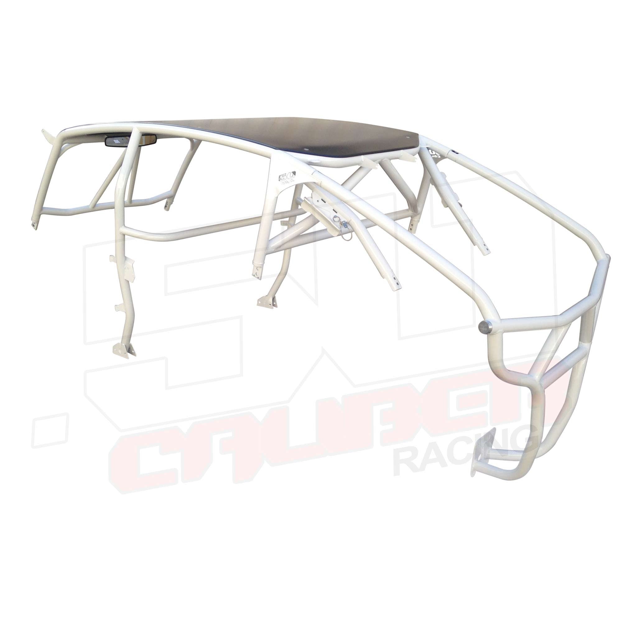 xp1000 white radius cage 4 inch lower rear angle view