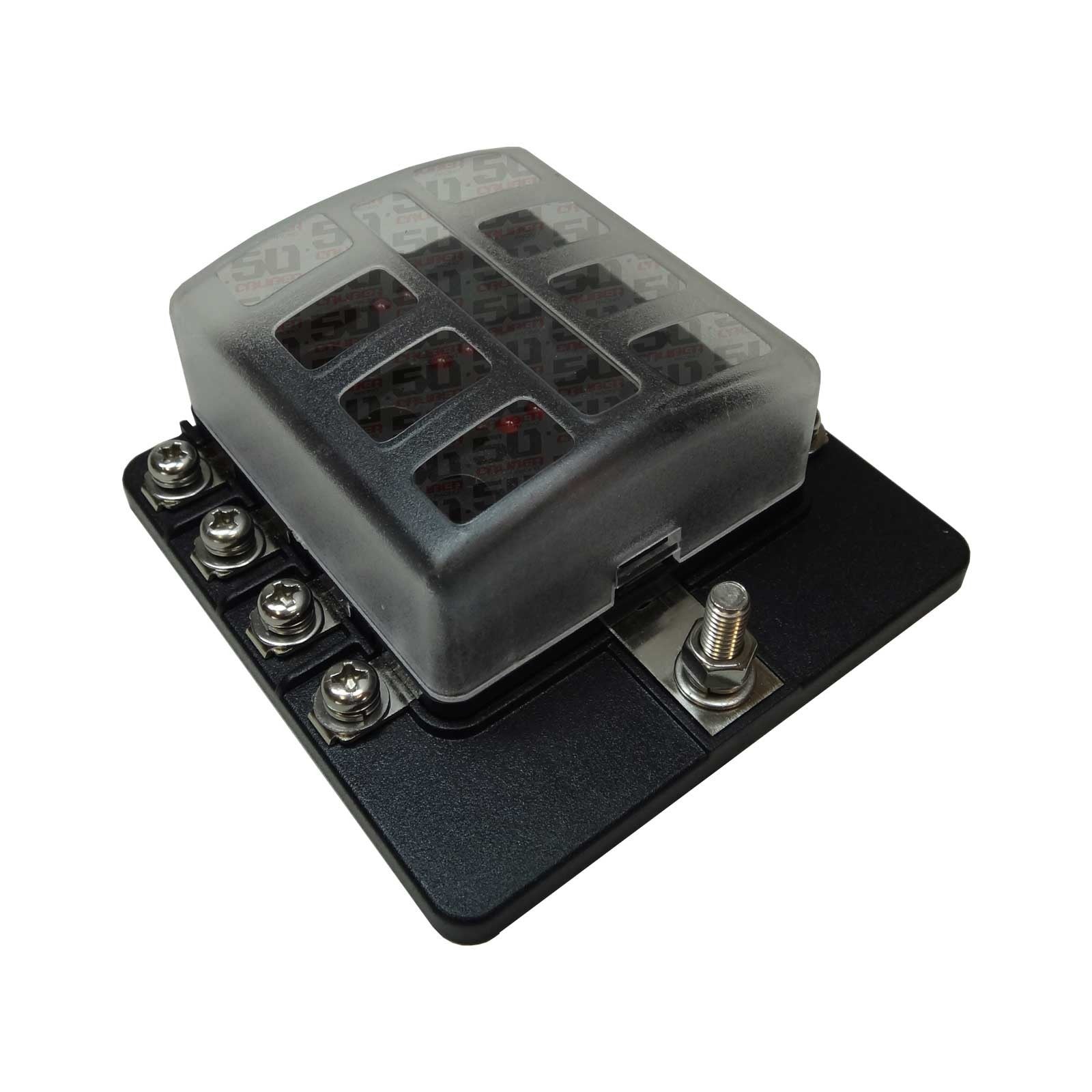 8 Way Fuse Block - Screw Terminals - LED Indicators