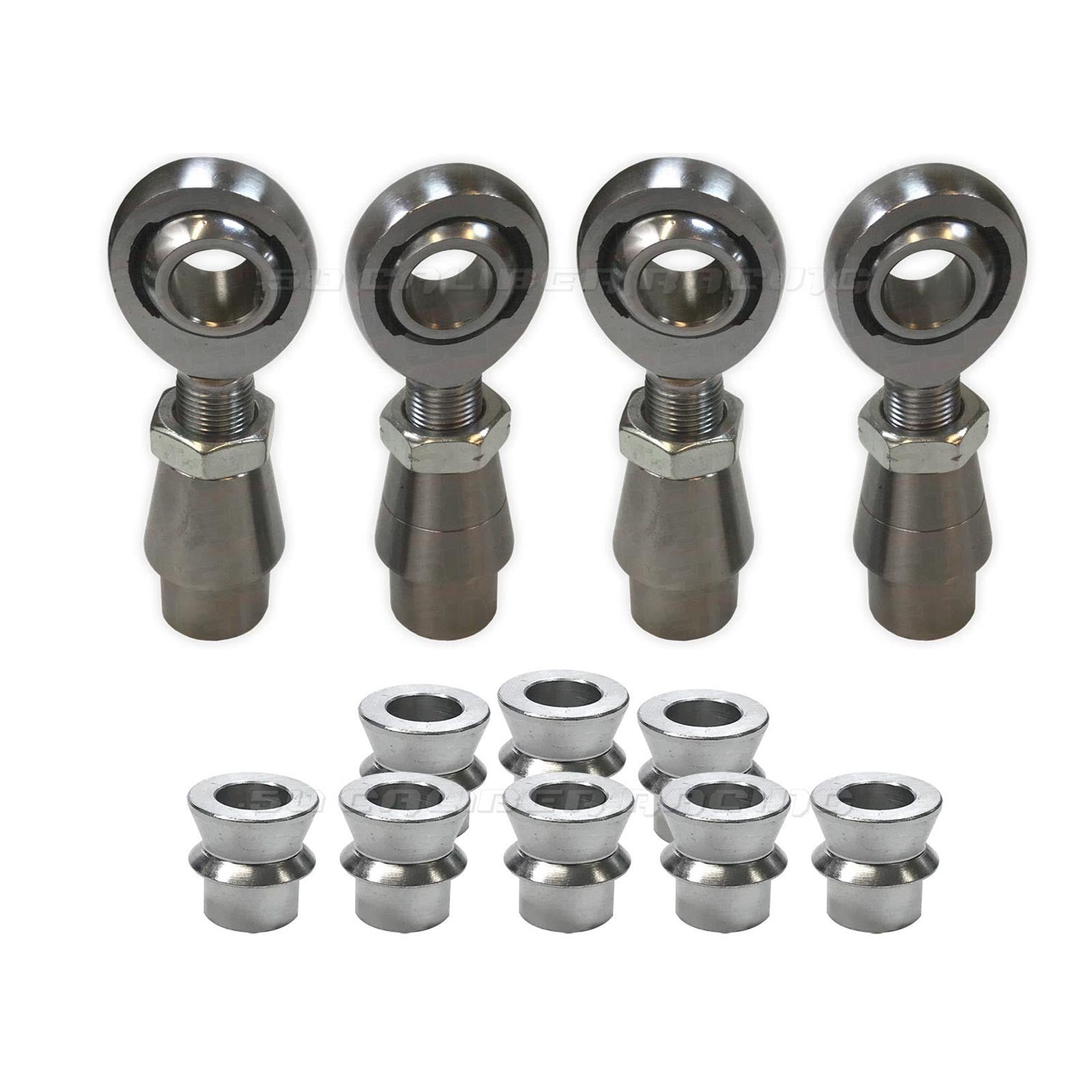 3/4" Sway Bar Link Rod End Kit for 1.75" OD Tubing - Shown with Optional Misalignment Spacers