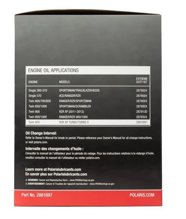 Polaris Extreme Duty Oil Change Kit XP Turbo and Turbo S