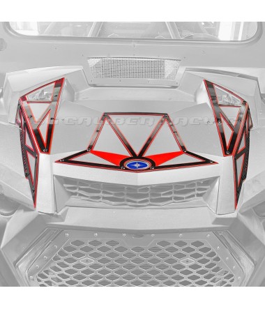 RZR XP Turbo S Hood Bling  Red / Black Powdercoat