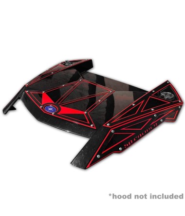 RZR XP Turbo S Hood Bling  Red / Black Powdercoat