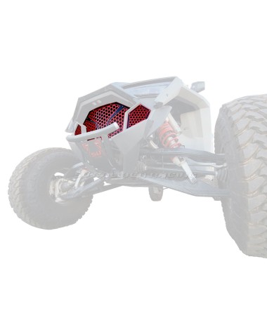 3 Piece Laser Cut Steel Grille RZR PRO R & Turbo R Red Powdercoat