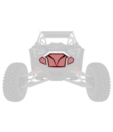 3 Piece Laser Cut Steel Grille RZR PRO R & Turbo R Red Powdercoat