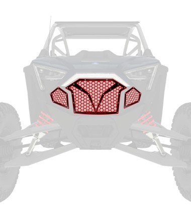 3 Piece Laser Cut Steel Grille RZR PRO R & Turbo R Red Powdercoat