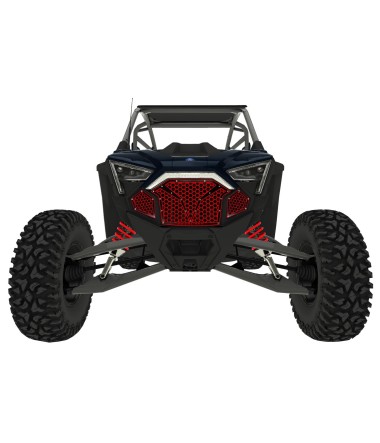 3 Piece Laser Cut Steel Grille RZR PRO R & Turbo R Red Powdercoat