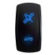 Illuminated On/Off Rocker Switch GPS Blue