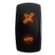 Illuminated On/Off Rocker Switch GPS Orange