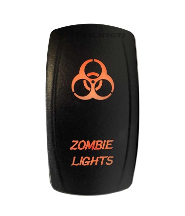 Illuminated On/Off Rocker Switch Zombie Lights Orange