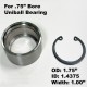 4130 Chromoly Uniball Cup with Snap Ring for .75" Bore Uniball Bearing