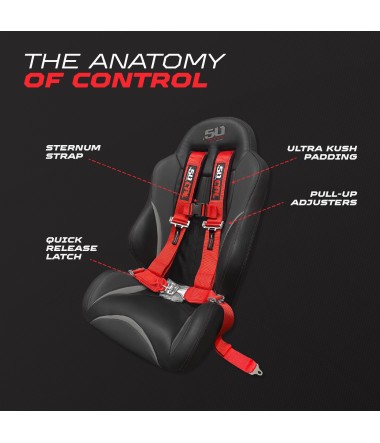 50 Caliber Racing 2" 4 pt Racing Safety Harness sub strap in colors
