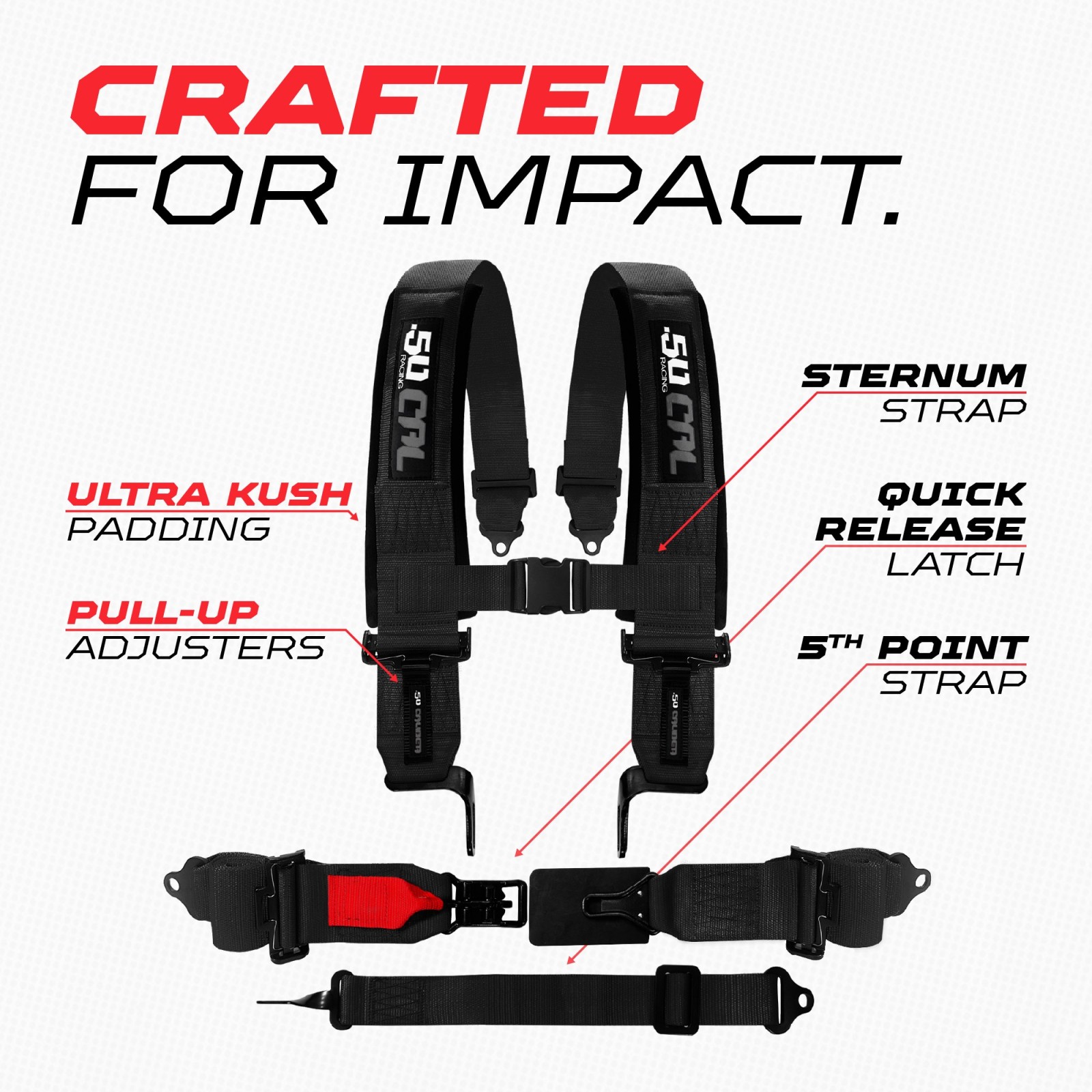2" and 3" 5 Point Harness SFI Certified Racing Harness