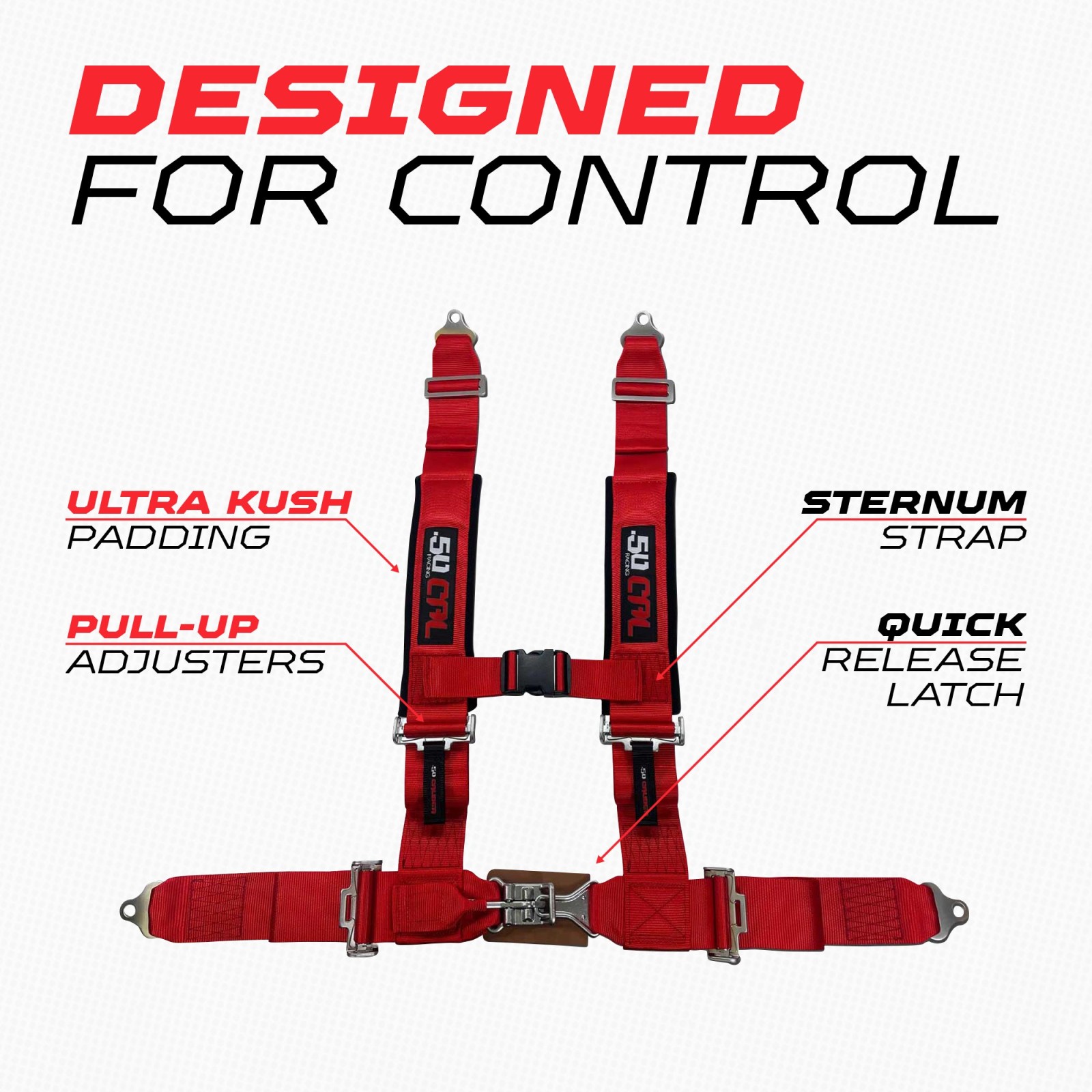 50 Caliber Racing 3" 4 point Racing Safety Harness Seat Belts