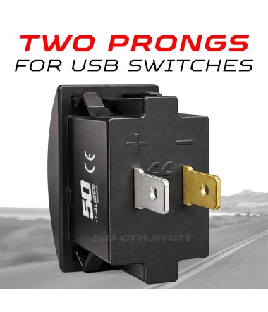 Dual type A USB LED illuminated rocker switch
