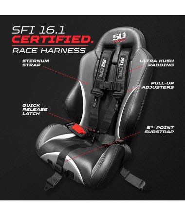 2" and 3" 5 Point Harness SFI Certified Racing Harness