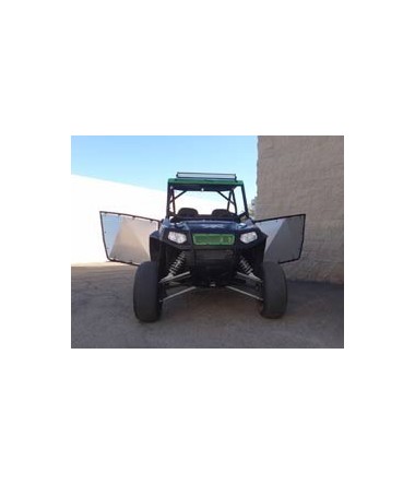 Red on black rzr 2 seater doors for rzr s	 xp	 800 and 900