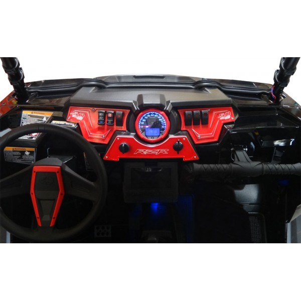 Ride Command RZR XP1000 3 Pc Dash Panel 4 Switches Included Red Powdercoated