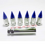 10 x 1.25 mm Chrome Lug Nuts with Anodized Aluminum Spikes - 16 Pack
