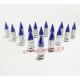 10 x 1.25 mm Chrome Lug Nuts with Anodized Aluminum Spikes - Blue Removable Tips