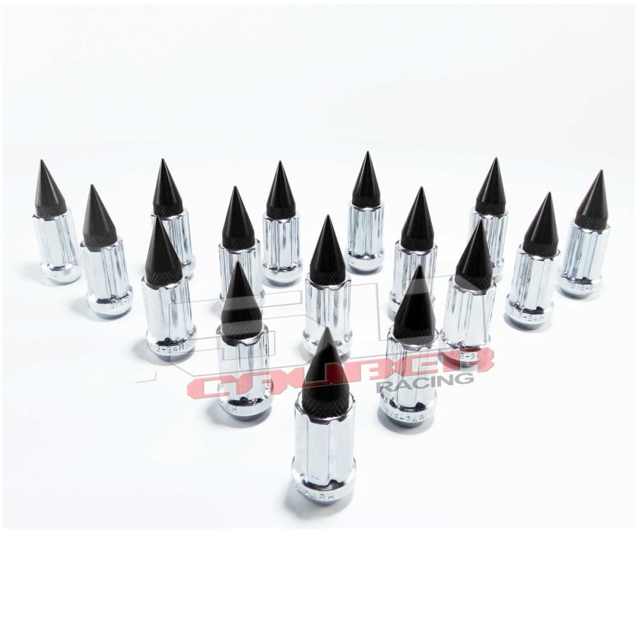 10 x 1.25 mm Chrrome Spiked Lug Nuts - 16 Pack