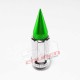 12 x 1.25 mm Chrome Lug Nuts with Anodized Aluminum Spikes - Green Mule