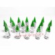 12 x 1.5 mm Chrome Lug Nuts with Anodized Aluminum Spikes - Green 16 Pack