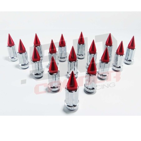 10 x 1.25 mm Chrrome Spiked Lug Nuts - 16 Pack