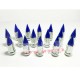 3/8 x 24 Chrome Lug Nuts with Anodized Aluminum Spikes - Blue 16 Pack