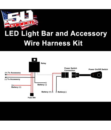 12V Wire Harness Kit with Relay and Switch -Wiring Diagram