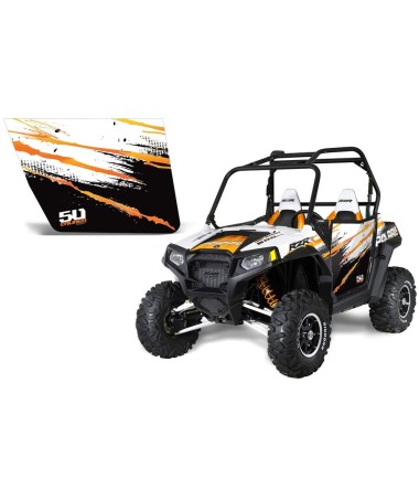 Orange Madness sticker kit for 50 cal's 2 door RZR doors