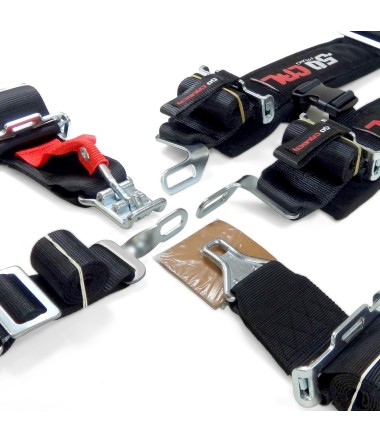 SFI Certified 3" 5 Point Black Safety Harness