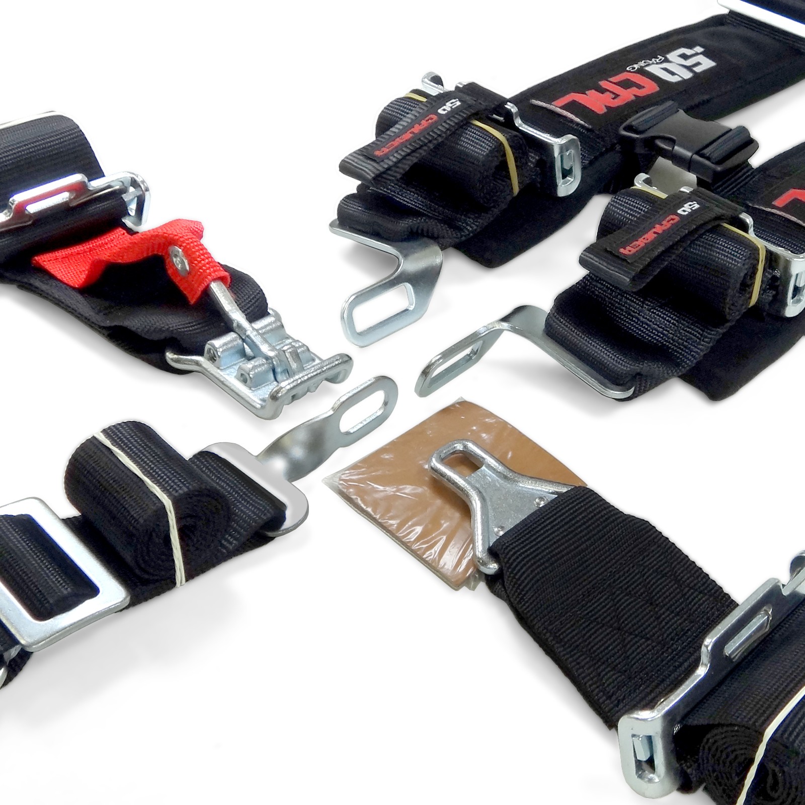 50 Caliber 5 Point 2" Race Seat Belt Safety Harness Black for Polaris RZR XP1000
