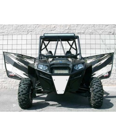 White on black rzr 2 seater doors for rzr s	 xp	 800 and 900