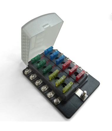 12 Way Standard LED Circuit Blade Fuse Box