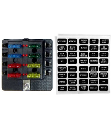 8 Way Standard LED Circuit Blade Fuse Box