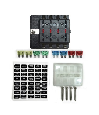 8 Way Standard LED Circuit Blade Fuse Box