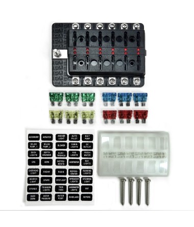 12 Way Standard LED Circuit Blade Fuse Block