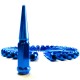 9/16 Extended Spike Lug Nuts - 60 Degree Taper Seat 32 Pack Blue for 8 Lug Trucks