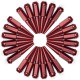 14x1.5mm Extended Spike Lug Nuts - 60 Degree Taper Seat 24 Pack for 6 Lug Trucks - Red