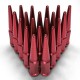14x1.5mm Extended Spike Lug Nuts - 60 Degree Taper Seat 20 Pack for 5 Lug Vehicles Red