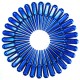 14x2.0mm Extended Spike Lug Nuts - 60 Degree Taper Seat 32 Pack for 8 Lug Trucks Blue