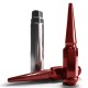 14x2.0mm Extended Spike Lug Nuts - 60 Degree Taper Seat Brilliant Finish in chrome red black blue