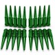 12x1.25mm Extended Spike Lug Nuts - 60 Degree Taper Seat - 20 Pack for 5 Lug Vehicles - Green