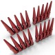 12x1.25mm Extended Spike Lug Nuts - 60 Degree Taper Seat - 20 Pack for 5 Lug Vehicles - Red