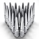 12x1.25mm Extended Spike Lug Nuts - 60 Degree Taper Seat - 20 Pack for 5 Lug Vehicles - Chrome